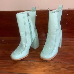 Nasty Gal/Koi Footwear Heeled Sock Boots | Mint
